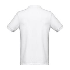 Vue Polo manches courtes pour homme en coton cardé - Thc monaco wh de couleur blanc| Krokrodeal