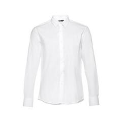 Chemise en popeline à manches longues pour hommes.Couleur blanche - Thc paris wh publicitaire pas cher