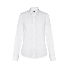 Vue THC PARIS WOMEN WH. Chemise en popeline à manches longues pour femmes. Couleur blanche de couleur blanc| Krokrodeal