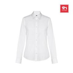 Vue générale THC PARIS WOMEN WH. Chemise en popeline à manches longues pour femmes. Couleur blanche | Krokrodeal