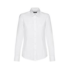 Vue THC TOKYO WOMEN WH. Chemise oxford à manches longues pour femmes. Couleur blanche de couleur blanc| Krokrodeal