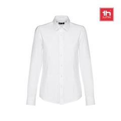 Vue générale THC TOKYO WOMEN WH. Chemise oxford à manches longues pour femmes. Couleur blanche | Krokrodeal