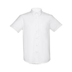 Vue THC LONDON WH. Chemise oxford à manches courtes pour homme. Couleur blanche de couleur blanc| Krokrodeal
