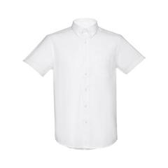 Vue THC LONDON WH. Chemise oxford à manches courtes pour homme. Couleur blanche de couleur blanc| Krokrodeal