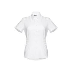 Vue THC LONDON WOMEN WH. Chemise oxford à manches courtes pour femmes. Couleur blanche de couleur blanc| Krokrodeal