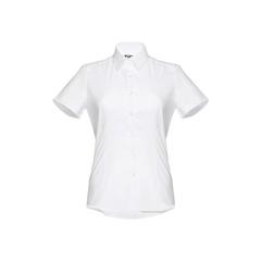 Vue THC LONDON WOMEN WH. Chemise oxford à manches courtes pour femmes. Couleur blanche de couleur blanc| Krokrodeal