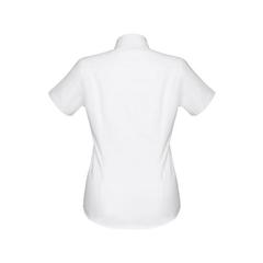 Vue THC LONDON WOMEN WH. Chemise oxford à manches courtes pour femmes. Couleur blanche de couleur blanc| Krokrodeal