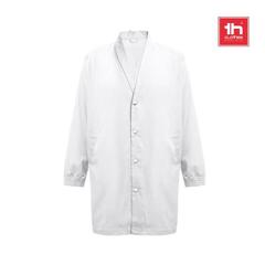 Vue générale THC MINSK WH. Blouse de travail en coton et polyester. Couleur blanche | Krokrodeal