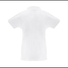 Vue Polo à manches courtes pour femmes en coton cardé - Thc monaco women wh de couleur blanc| Krokrodeal
