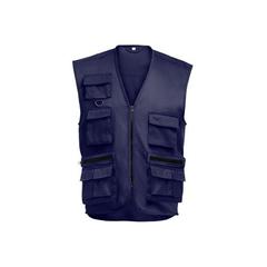 Vue Gilet (200 g/m²) en polyester et coton - Thc pixel de couleur bleu| Krokrodeal