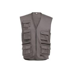Vue Gilet (200 g/m²) en polyester et coton - Thc pixel de couleur gris| Krokrodeal