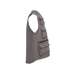 Vue Gilet (200 g/m²) en polyester et coton - Thc pixel de couleur gris| Krokrodeal