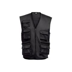 Vue Gilet (200 g/m²) en polyester et coton - Thc pixel de couleur noir| Krokrodeal