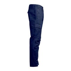 Vue Pantalon de travail en polyester et coton - Thc cargo de couleur bleu| Krokrodeal