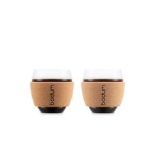 Vue Tasses en verre 100ml - Pavina 100 de couleur beige| Krokrodeal