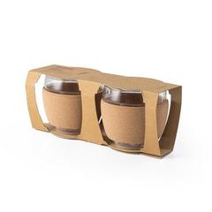 Vue Tasses en verre 350ml - Pavina 350 de couleur beige| Krokrodeal