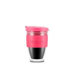 Vue Mug de voyage 250ml - Joycup double 250 de couleur rose| Krokrodeal