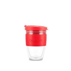 Vue Mug de voyage 250ml - Joycup double 250 de couleur rouge| Krokrodeal