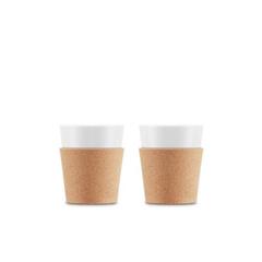Vue Ensemble de 2 mugs 300 ml - Bistro 300 de couleur beige| Krokrodeal