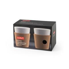 Vue Ensemble de 2 mugs 300 ml - Bistro 300 de couleur beige| Krokrodeal