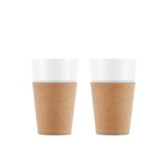 Vue Ensemble de 2 mugs 600 ml - Bistro 600 de couleur beige| Krokrodeal