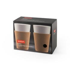 Vue Ensemble de 2 mugs 600 ml - Bistro 600 de couleur beige| Krokrodeal