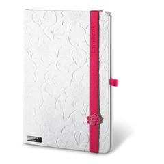 Vue Bloc-notes - Lanybook innocent passion white de couleur rose| Krokrodeal
