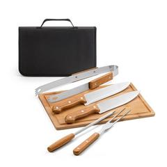 Vue générale Ensemble de 5 pièces pour barbecue en bois et acier inoxydable - Flare | Krokrodeal