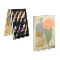 Vue générale Présentoir avec 20 stylos ECOlogic - Organic writing showcase | Krokrodeal
