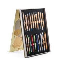 Vue Présentoir avec 20 stylos ECOlogic - Organic writing showcase de couleur -| Krokrodeal