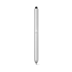 Vue Stylo à bille en aluminium avec pointe tactile - Neo de couleur gris| Krokrodeal