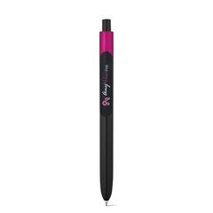 Vue Stylo à bille en ABS - Kiwu metallic de couleur rose| Krokrodeal