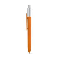 Vue Stylo à bille en ABS - Kiwu chrome de couleur orange| Krokrodeal