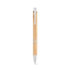 Vue Stylo en bambou avec clip - Beta bamboo de couleur beige| Krokrodeal
