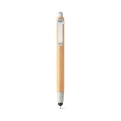 Vue Stylo à bille en bambou - Benjamin de couleur beige| Krokrodeal