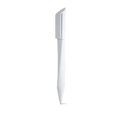Vue Stylo avec clip et mécanisme twist - Boop de couleur blanc| Krokrodeal