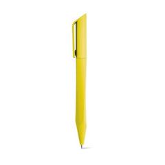 Vue Stylo avec clip et mécanisme twist - Boop de couleur jaune| Krokrodeal