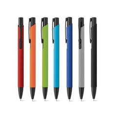 Vue générale Stylo en aluminium avec finition en caoutchouc - Poppins | Krokrodeal