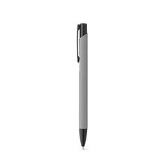 Vue Stylo en aluminium avec finition en caoutchouc - Poppins de couleur gris| Krokrodeal