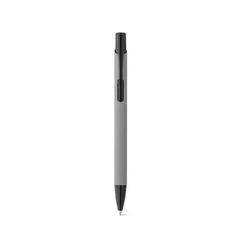 Vue Stylo en aluminium avec finition en caoutchouc - Poppins de couleur gris| Krokrodeal