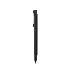 Vue Stylo en aluminium avec finition en caoutchouc - Poppins de couleur noir| Krokrodeal