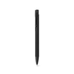Vue Stylo en aluminium avec finition en caoutchouc - Poppins de couleur noir| Krokrodeal
