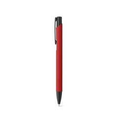 Vue Stylo en aluminium avec finition en caoutchouc - Poppins de couleur rouge| Krokrodeal