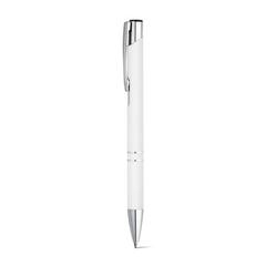 Vue Stylo en aluminium avec finition en caoutchouc - Beta soft de couleur blanc| Krokrodeal