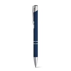 Vue Stylo en aluminium avec finition en caoutchouc - Beta soft de couleur bleu| Krokrodeal