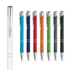Vue générale Stylo en aluminium avec finition en caoutchouc - Beta soft | Krokrodeal