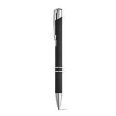 Vue Stylo en aluminium avec finition en caoutchouc - Beta soft de couleur noir| Krokrodeal