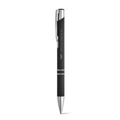 Vue Stylo en aluminium avec finition en caoutchouc - Beta soft de couleur noir| Krokrodeal