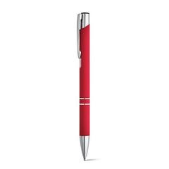 Vue Stylo en aluminium avec finition en caoutchouc - Beta soft de couleur rouge| Krokrodeal