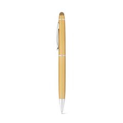 Vue Stylo à bille en métal avec pointe tactile - Julie de couleur jaune| Krokrodeal